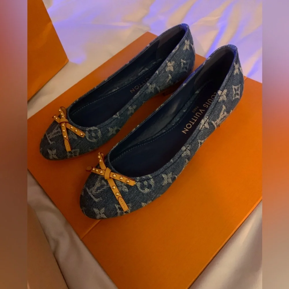 Absolutely stunning limited edition authentic Louis  Vuitton denim shoes 37.5 - Picture 3 of 17